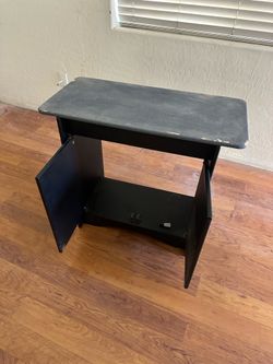 Black storage cabinet