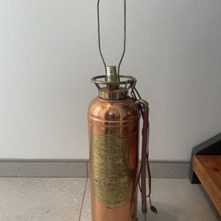 Vintage Copper & Brass Fire Extinguisher - Lamp