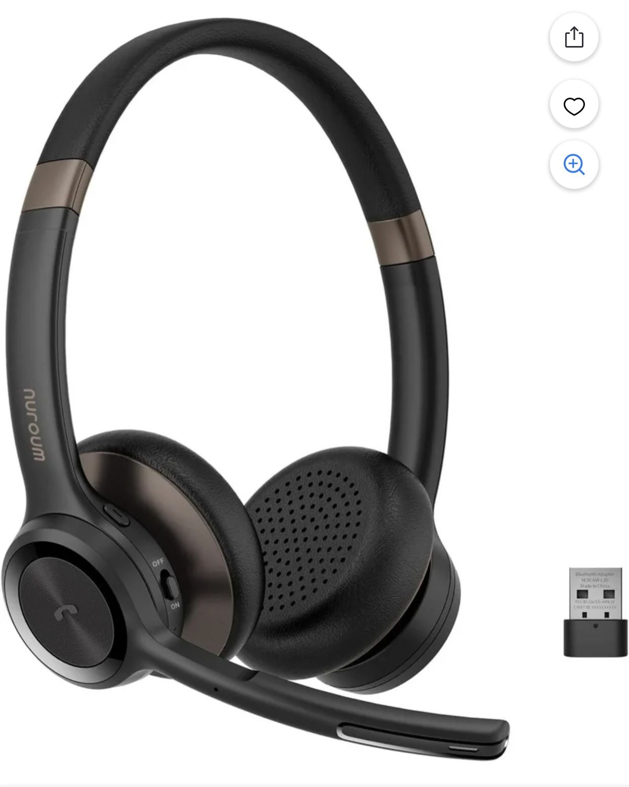 Nuroum Bluetooth Wireless Headset with USB Dongle