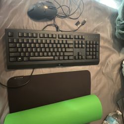 Razer Keyboard And Mat. With A logitech mouse