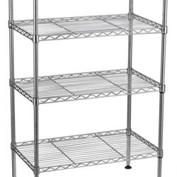 4 Tier Wire Shelving Unit 36”x 14”x54”H Chrome Metal Storage Rack Brand New