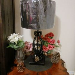Wrought Iron Lamps W New Shades  2 (Pair)