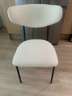 Cream Bouclé Chairs x2
