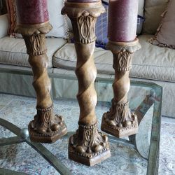 Wood Candle Holders 3 Holders