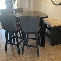 Tall Table With 4 Chairs And A Bench