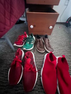 4 pairs of used men shoes running and everyday lifestyle