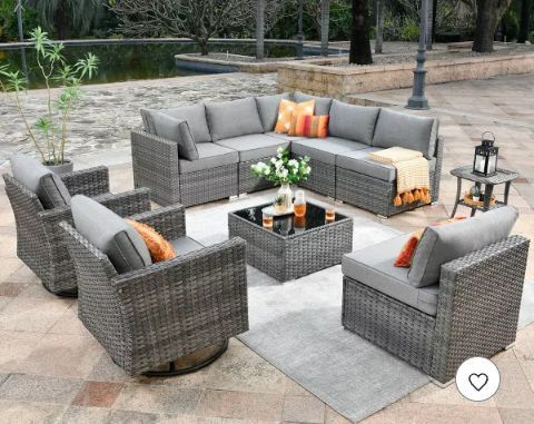 Brand New Patio Set Patio Outdoor Furniture With Swivel Chairs Modular Patio Sofa Brand New