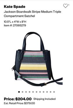 Kate Spade Medium Triple Compartment Satchel