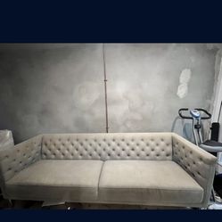 Savile Tufted Sofa Hatch Platinum CB2