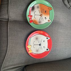 Dept 56 7” Cat Plates