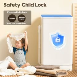 18lbs Portable Washing Machine, Fully Automatic Portable Washer with LED Display,Washer & Dryer Combo, 7 Wash Cycles, 4 Water Levels