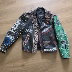 Hand Made Punk Leather Jacket. 