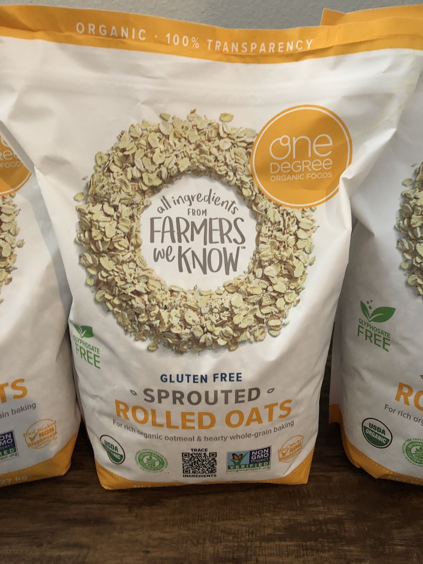5 lbs Organic Rolled Oats One Degree Organics
