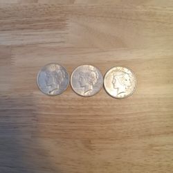 3 PEACE Dollars  22  23 25.