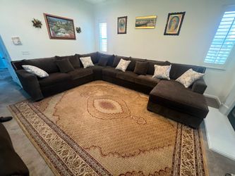 Brown Section with Chaise - Same Day Delivery 🚚