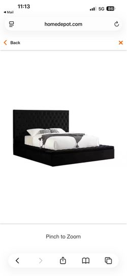 Jonathan Velvet Black California King Tufted Bed with Storage