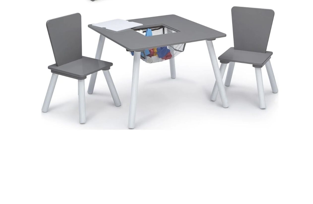 Kids Toddler Table & Chairs With Net For Toys