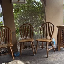 3 Solid Pine Chairs
