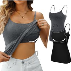 2 Camisole Tank Tops with bra sold in package