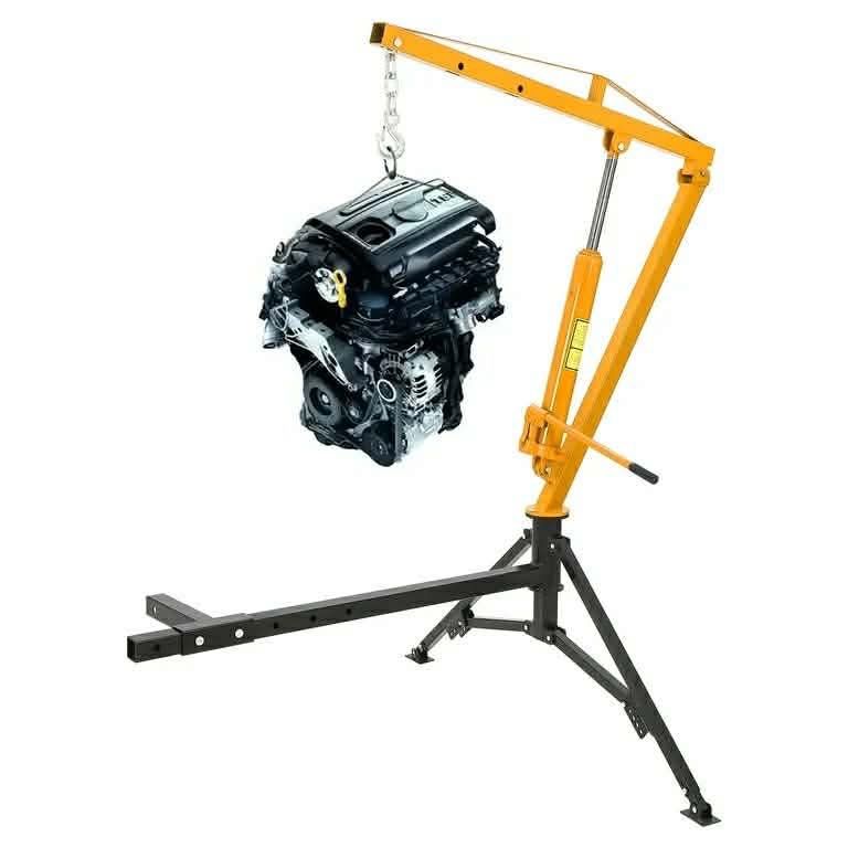 Hydraulic Pickup Truck Crane, 1000 Lbs Capacity, 360°Swivel, Hitch Mounted Crane with 3 Adjustable Capacities of 500 Lbs, 750 Lbs and 1000 Lbs for Lif