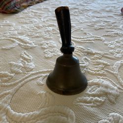 Antique Bronze and Wood School Bell
