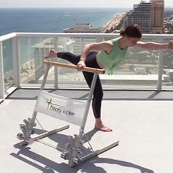 Booty Kicker – Home Fitness Exercise Barre, Folds Flat, Portable, Storable, Strong Angular Design for Pushing, Pulling, Balance & Ballet Exercises, Pe