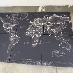 World Map Art - 6 Pieces 