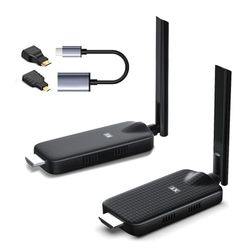 LIULANZ Wireless HDMI Transmitter and 1 Receiver USB-C Extender Kit,Plug amp Play 165FT Portable 2.4G/5G Wirelessly Simultaneous Expansion for Multipl