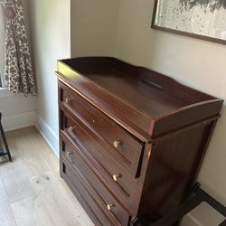 Solid Wood Dresser with Removable Baby Changing Table 
