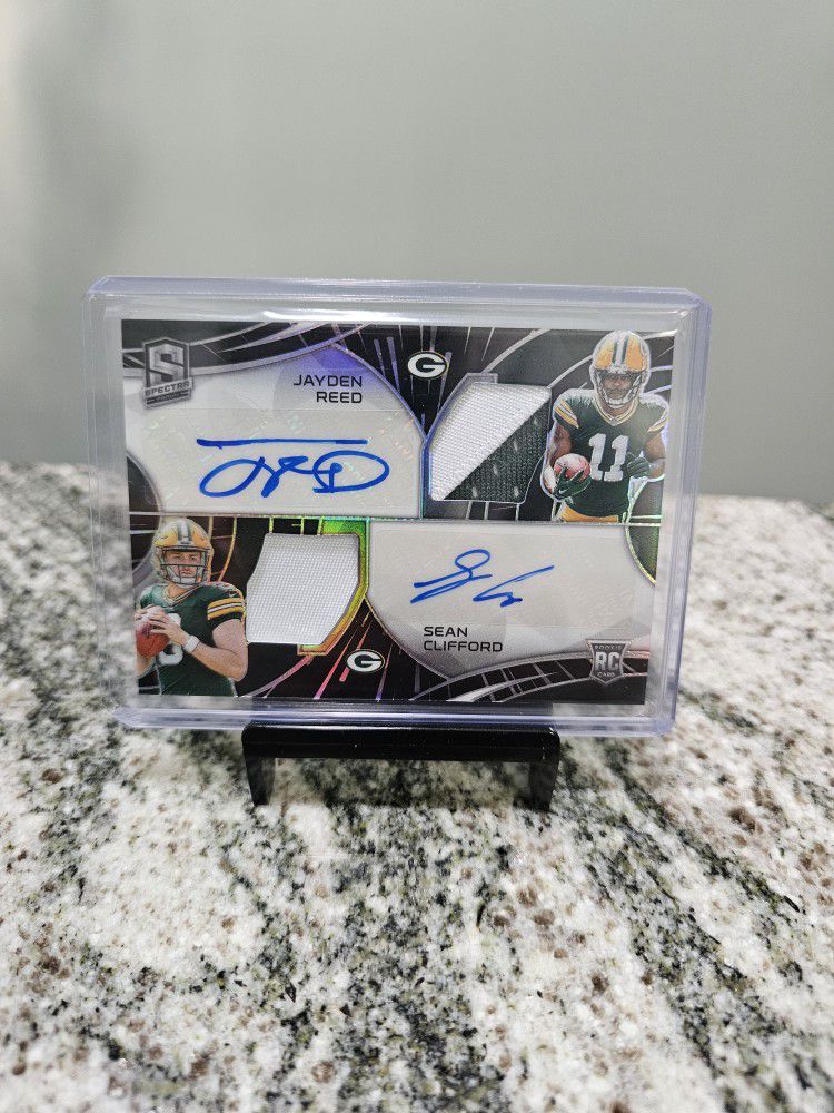 2023 Spectra JAYDEN REED & SEAN CLIFFORD Dual RPA Prizm /50  Green Bay Packers 