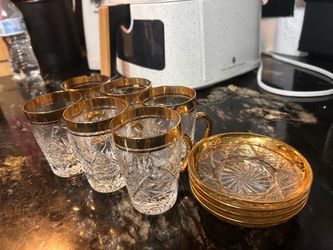 Vintage 20th Century Crystal Cups
