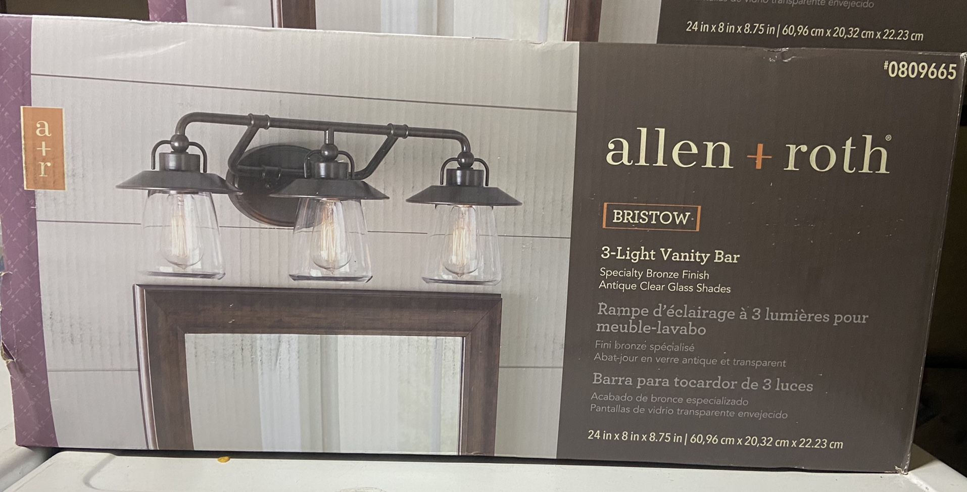 New! Allen + Roth Briatow 3 Light Bronze Vanity Bar