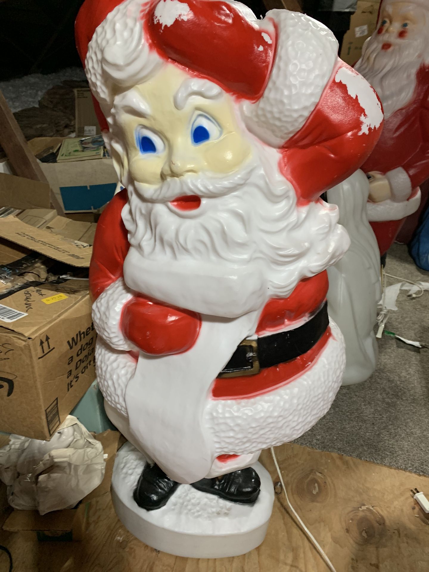 Christmas Blow Mold Santa With Wish List