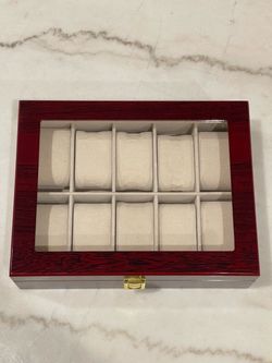 10-Slot Wooden Watch Display Box