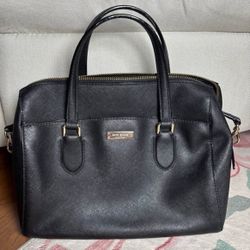 Kate Spade Laurel Way Lanae Black Leather Satchel Crossbody Handbag