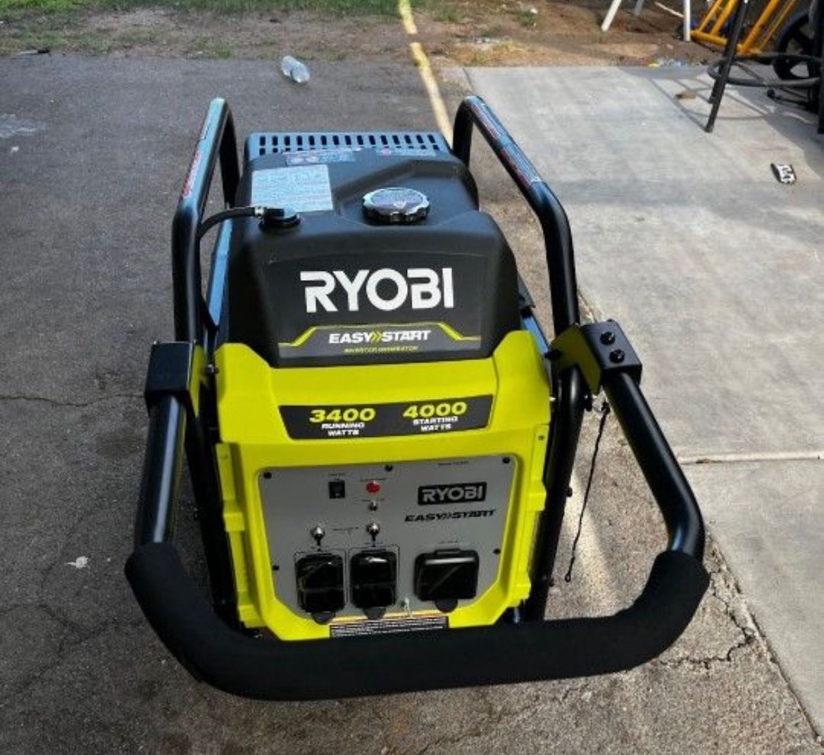 RYOBI 4000-Watt Recoil Start Gasoline Powered Digital Inverter Generator with CO Detect Shutdown Sensor
