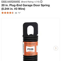 20 in. Plug-End Garage Door Spring / P320