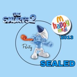 (NEW) 2013 Retro McDonalds Happy Meal The Smurfs 2 Toy #4 Party Planner Smurf (PERFECT FOR BIRTHDAYS)