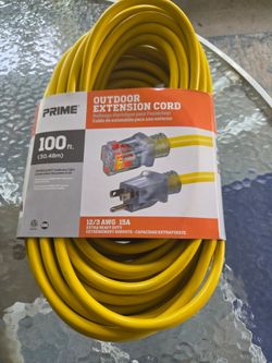 Prime 100ft Outdoor Extension Cord 12/3 AWG