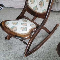Antique Vintage Folding Style Wooden Rocker