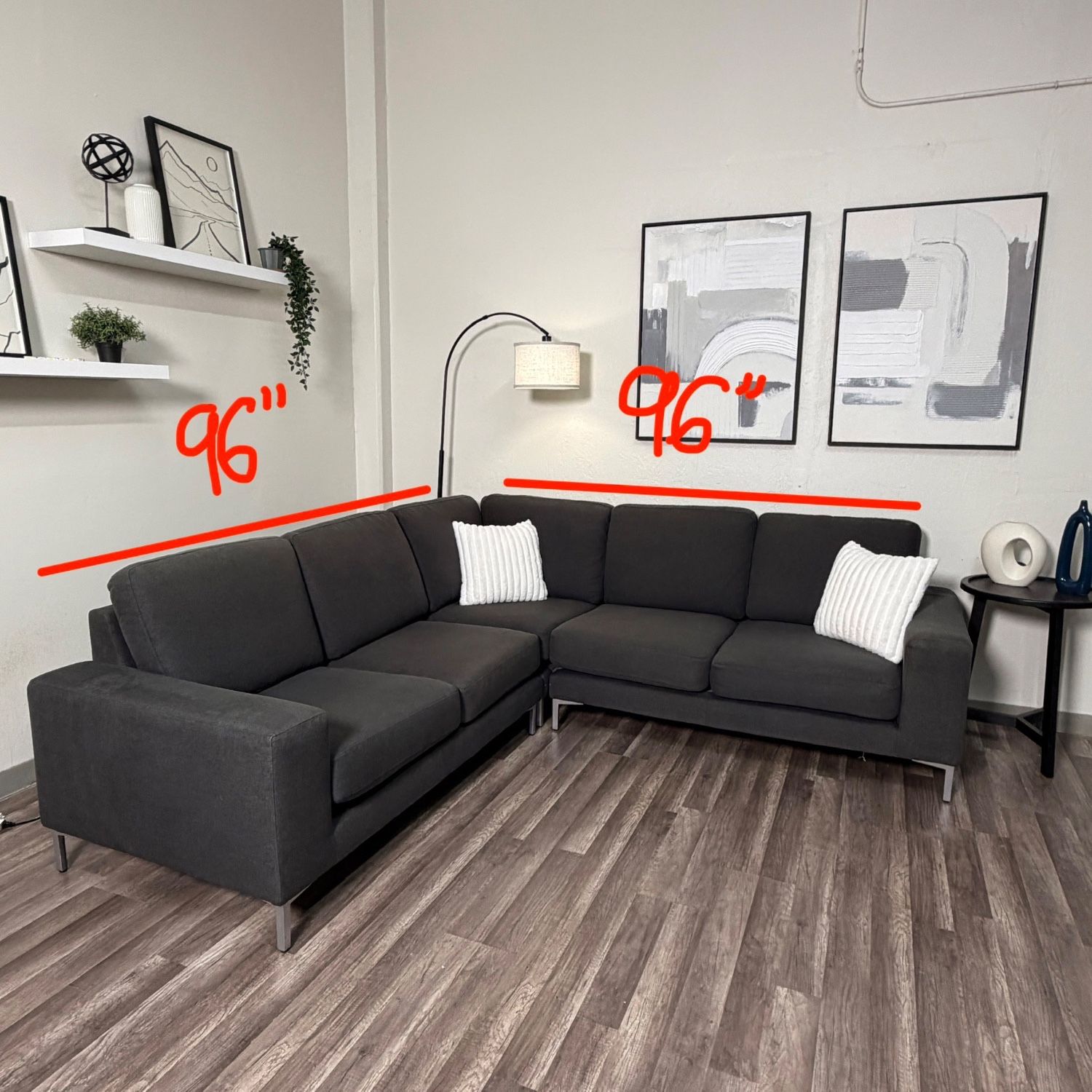 FREE DELIVERY Dark Gray Sectional Couch