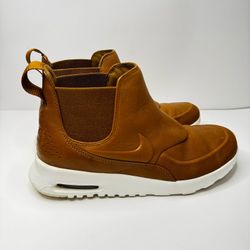 Nike Air Max Thea Mid Ale Brown Chelsea Boot Real Leather Air Bubble Size 8
