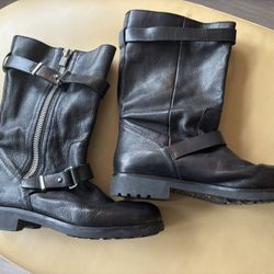 Leather Coach Brand Motorcycle Boots 11B