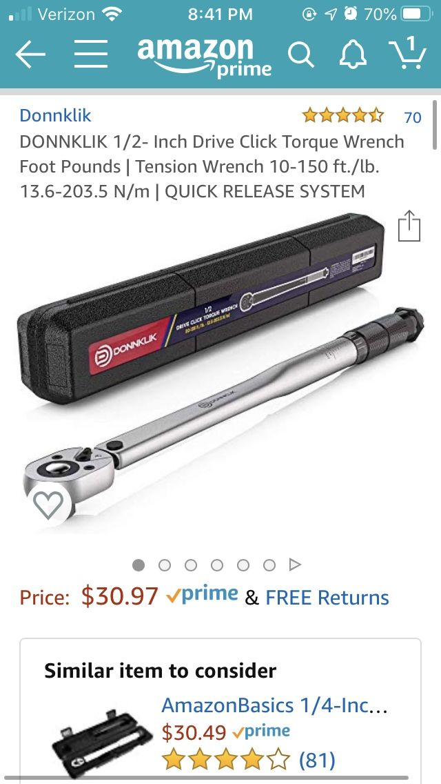 DONNKLIK 1/2- Inch Drive Click Torque Wrench
