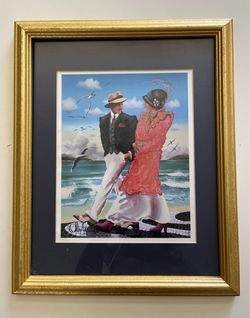 Otto Aguiar “Copacabana” 1999 Framed Art Print – Signed Brazilian Beach Scene