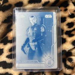 Star Wars 1 of 1 trading card plate