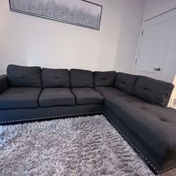 Gray Sectional with Ottoman 