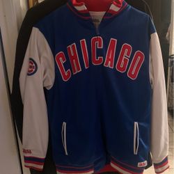 Chicago Cubs Stitches Vintage Zip Up Jacket Size Small 