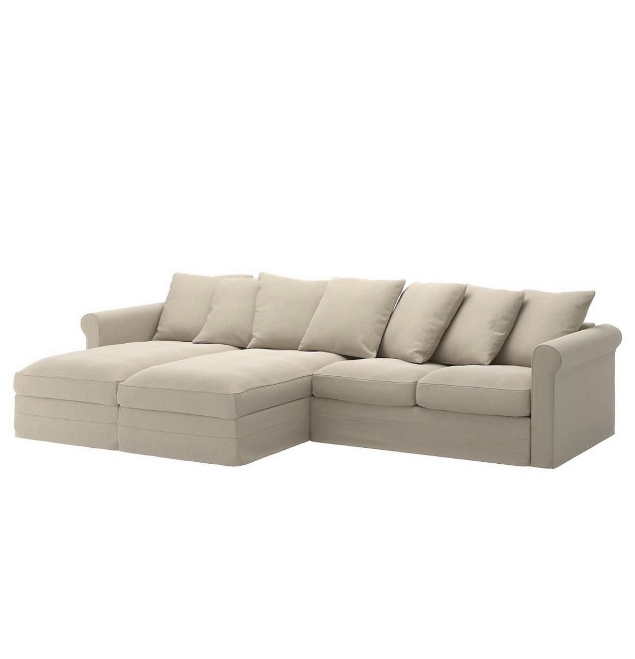 Sofa GRÖNLID Sectional, 4-seat, with chaise, Sporda natural 