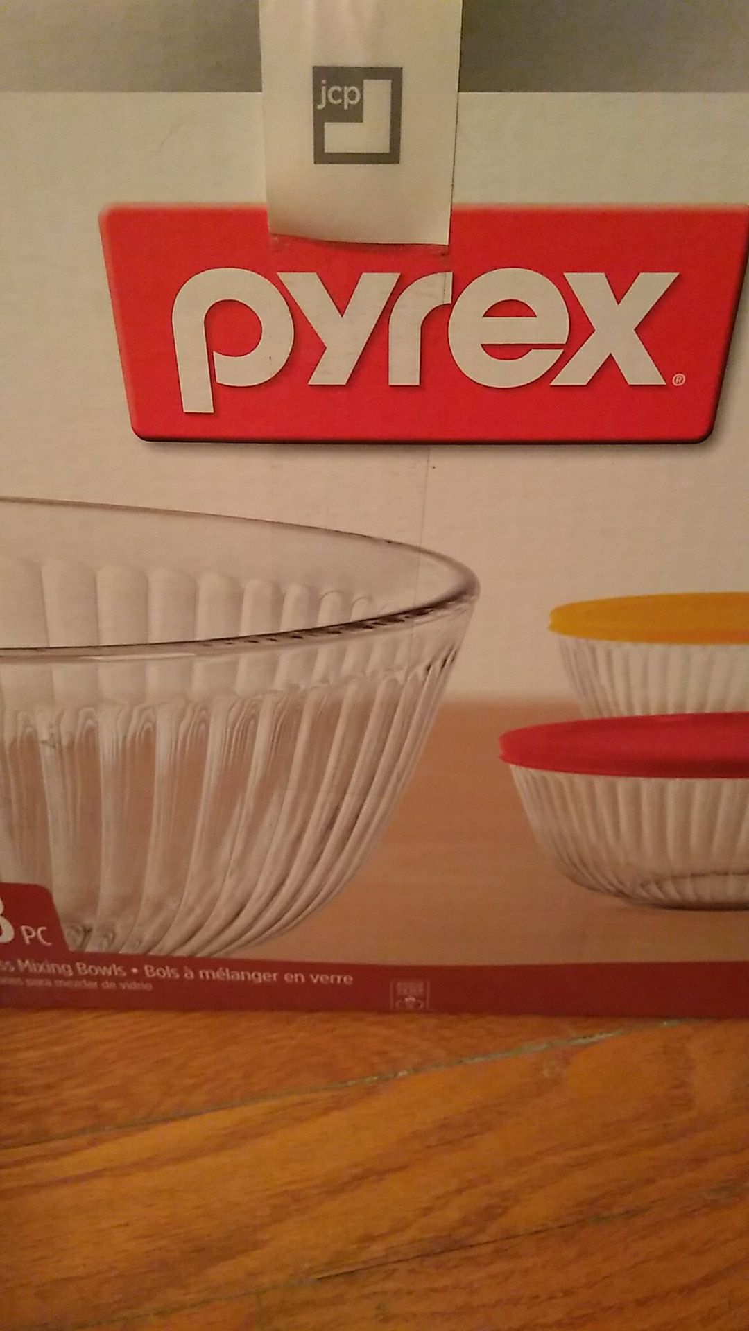 New Pyrex glass mixing bowls. 8 pc. Tazones mezclar